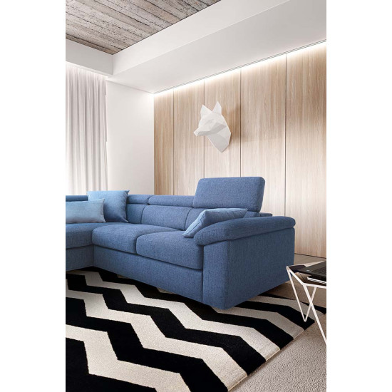 Stūra dīvāns ADELA 245x202x92h (Ražots Itālijā)