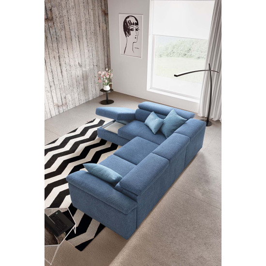 Stūra dīvāns ADELA 245x202x92h (Ražots Itālijā)