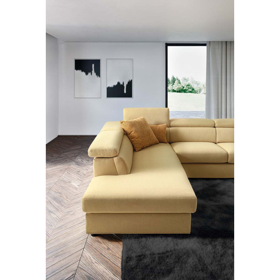 Stūra dīvāns ALESSANDRA 245x210x92h (Ražots Itālijā)