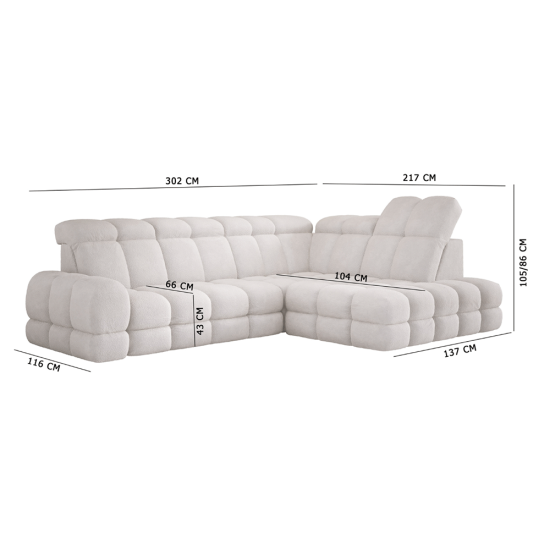 Dīvāns WETO (ELEKTRISKS) (Izvelkams) (Stūra) Izvelkamie dīvāni, Izvelkamie stūra dīvāni image