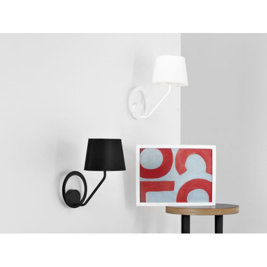 Sienas lampa SHADE WALL- balts abažūrs, balta