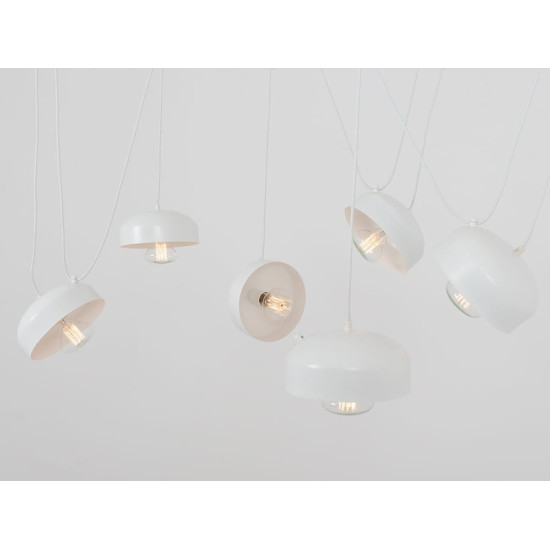 Piekaramā lampa POPO FLAT 6 - balta Piekaramā lampa POPO FLAT 6 - balta