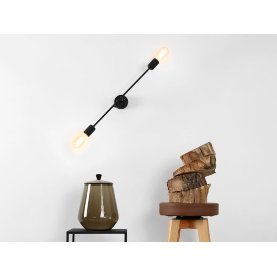 Sienas lampa TWIGO WALL 2 L - melna Sienas lampa TWIGO WALL 2 L - melna