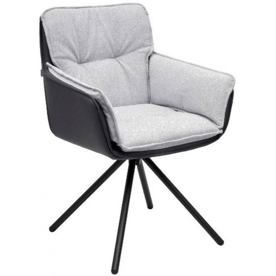 Krēsls RASMUS gaiši - tumši pelēks / grozāms