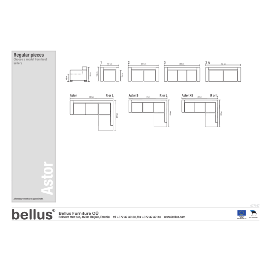 Divvietīgs dīvāns Bellus ASTOR 2