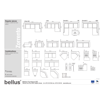 Stūra dīvāns Bellus ZORRENTO 3 DIV