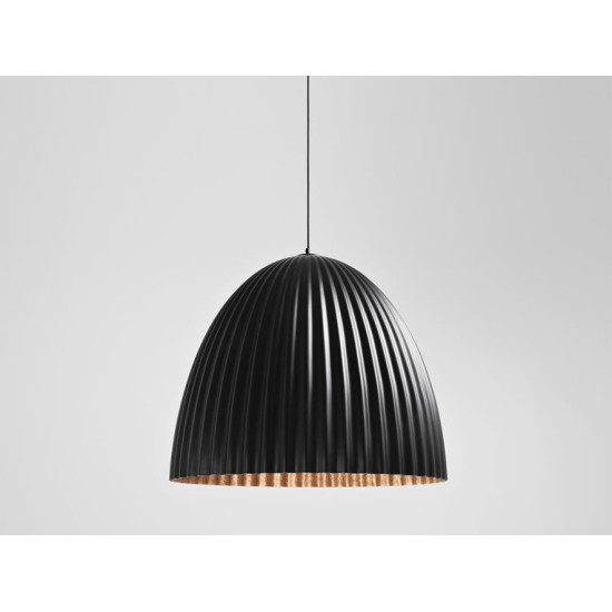 Piekaramā lampa PLISSART M - melna/vara Piekaramā lampa PLISSART M - melna/vara