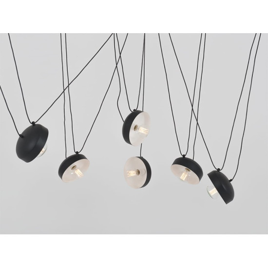 Piekaramā lampa POPO FLAT 6 - melna Piekaramā lampa POPO FLAT 6 - melna
