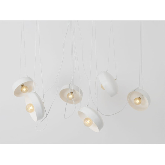 Piekaramā lampa POPO FLAT L 6 - balta Piekaramā lampa POPO FLAT L 6 - balta