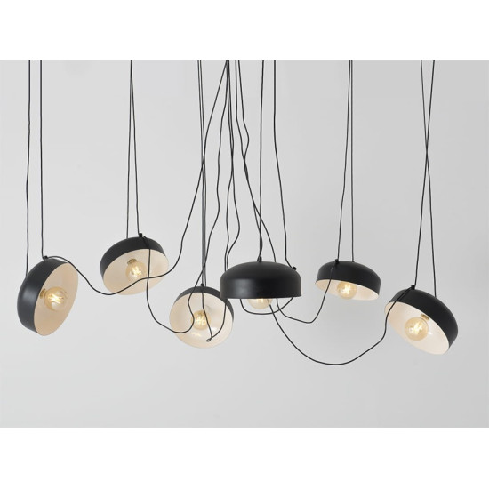 Piekaramā lampa POPO FLAT L 6 - melna Piekaramā lampa POPO FLAT L 6 - melna