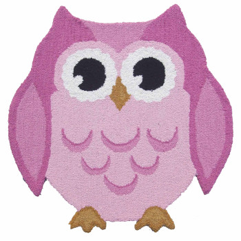 Paklājs ANIMALS OWL PINK, 90 × 90 cm