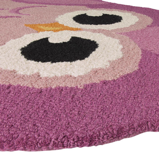 Paklājs ANIMALS OWL PINK, 90 × 90 cm