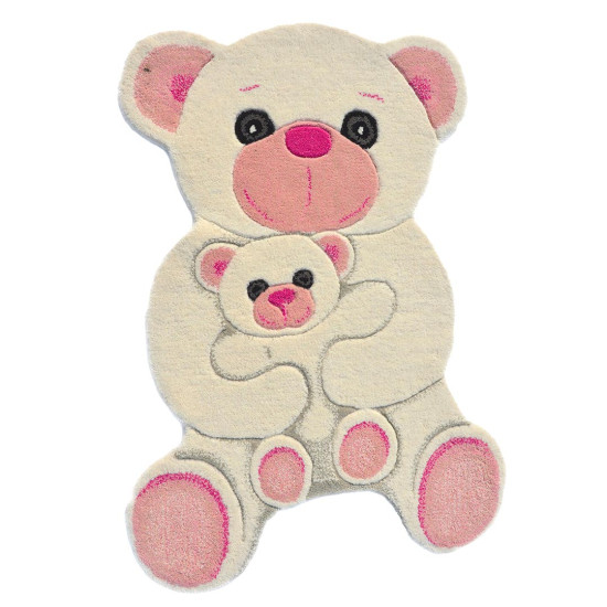 Paklājs ANIMALS POLAR BEAR IVORY/PINK, 60 × 90 cm